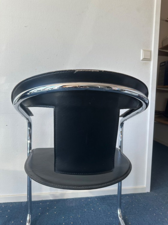 Image 1 of Designer chairs – A. Rizzatto – set of 4 – chrome & black
