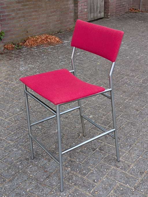 Originele Martin Visser SB 07 Barkruk voor 't Spectrum - Rood – barkrukken, Wool, rvs