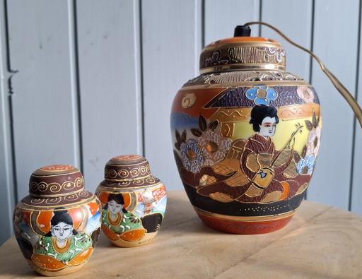 Satsuma Japanese Lamp Pots