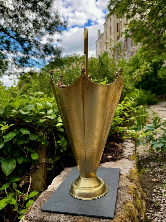 Brass umbrella stand, 1960s – Art Deco (photo 8 of 8)