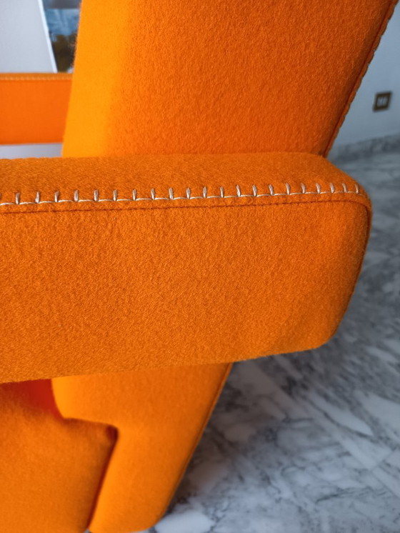 Image 1 of Fauteuil CASSINA Utrecht 637 en Laine Kvadrat Orange 13L par Gerrit Thomas Rietveld