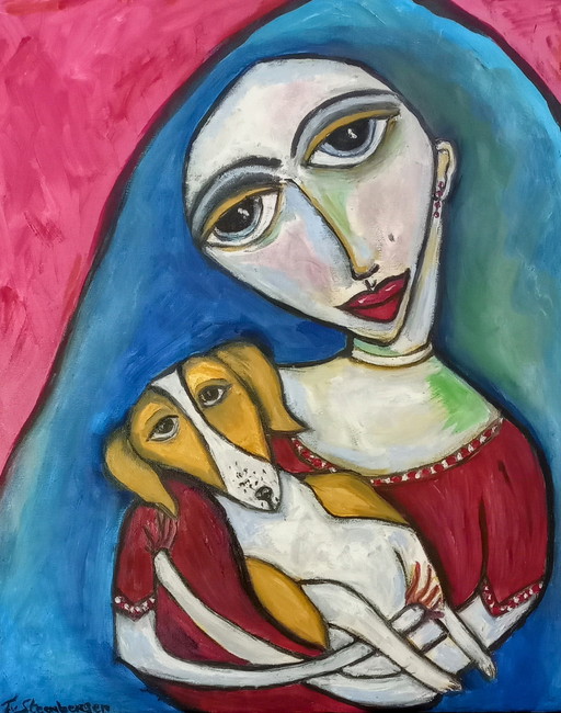 Tineke van Steenbergen Frau mit Hund