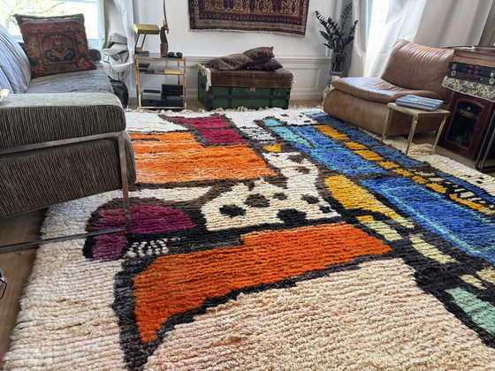 Image 1 of Tappeto vintage astratto in lana – 354 × 268 cm – pezzo unico fatto a mano a pelo lungo