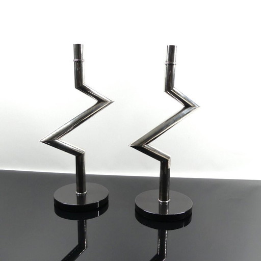 2 Wilkens candlesticks, pair of candlesticks, silver-plated