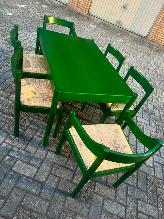 Image 1 of Cassina „Carimate“ Dining Set (7 pieces) - attributed to Vico Magistretti , 1960s