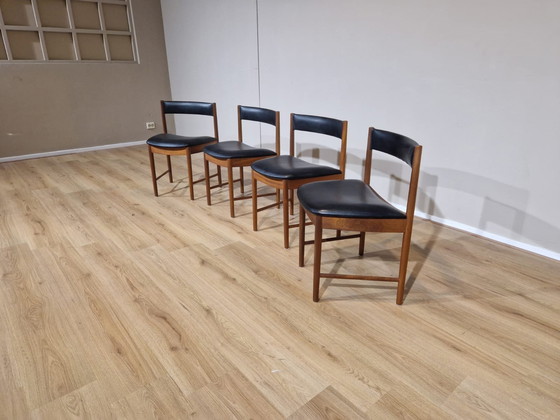 Image 1 of 4X Vintage Ah. Mcintosh 1970 - Chairs - Teak - Leather