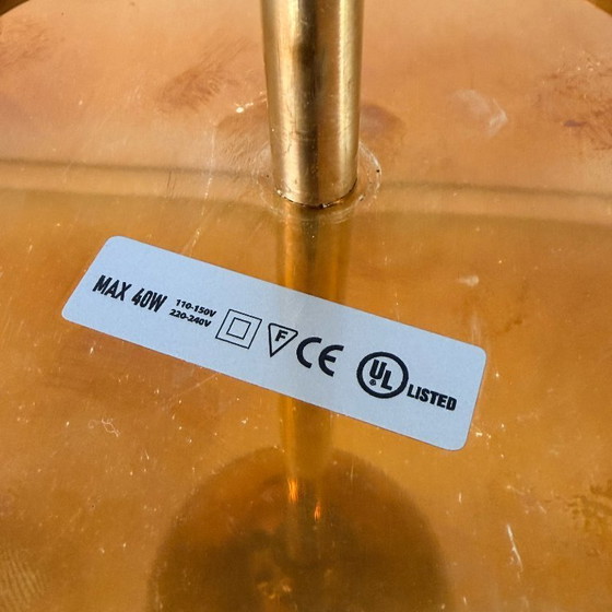 Image 1 of "Galaxy" kroonluchter in messing en fumé Muranoglas