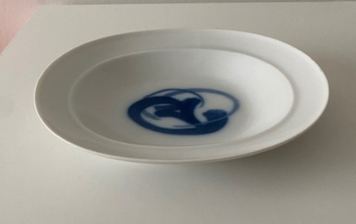 Bing Grondahl Denmark Henning Koppel 1960 oval plate Blue Koppel