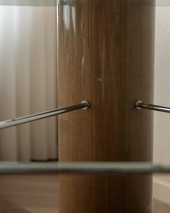 Image 1 of Vintage Saporiti Italia Dining Table – Enamel Column Base –  Postmodern 1980s