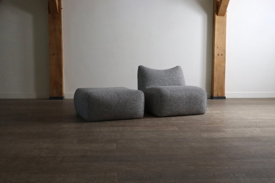 Image 1 of Poltrona Le Bambole con pouf in bouclé di Mario Bellini per B&B Italia, anni '70