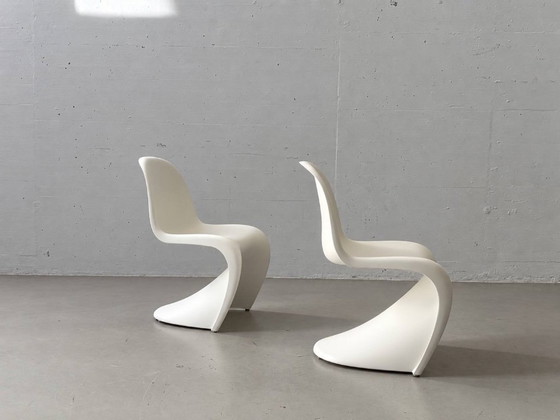 4 Sedie Panton originali Vitra di Verner Panton – Bianco, Produzione 2008 – Sedie da camera, Plastic, Vintage (photo 8 of 14)