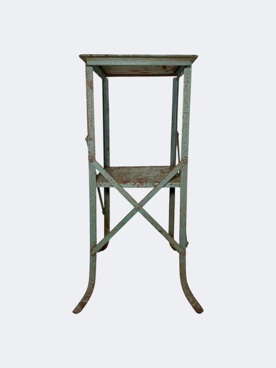 Image 1 of Tavolino pieghevole H. Dutar Paris - Supporto per piante in metallo stile Art Déco francese