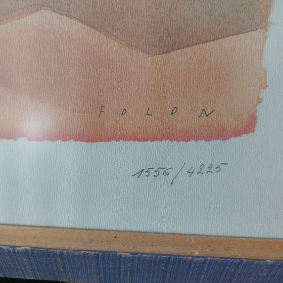 Image 1 of Sérigraphie Jean Michel Folon, La Rencontre