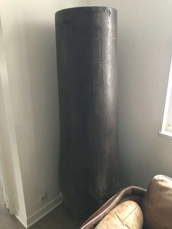 Pair of Brutalist Teak Columns / Totems, Ex-Nobu Paris (180 cm), Decorative Objects, Wood, Brown (photo 2 of 8)