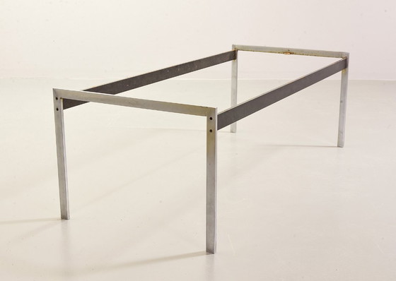Image 1 of Minimalistic and Exclusive Mid-Century Kho Liangh Black Italian Marble and Brushed Steel Coffee Table by Artifort