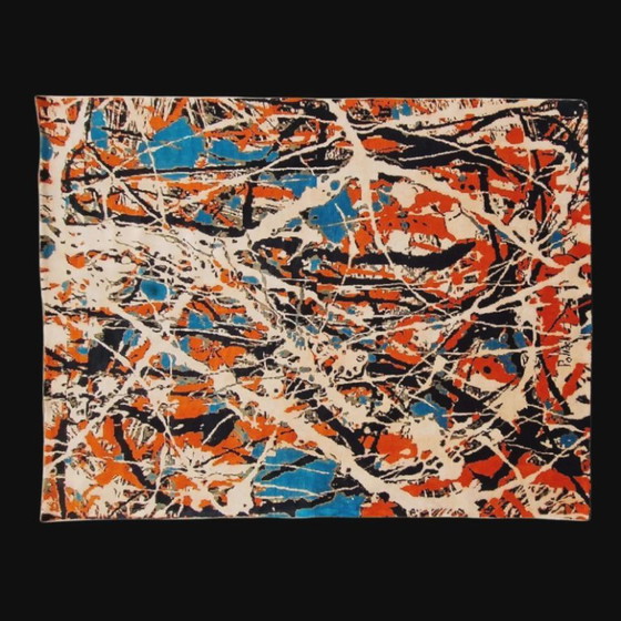 Handgeknoopt wollen tapijt – Pollock nummer 20, abstract expressionistische kunst (200 x 280 cm) (photo 2 of 10)