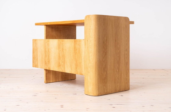 Image 1 of Postmodern Desk, Writing Table by Bohumil Landsman, Oak Veneer, 1970s