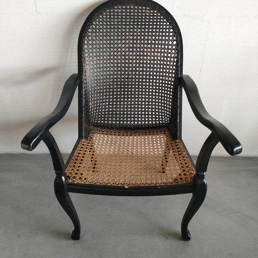 Elegant Louix XVth style webbing armchair fireplace chair