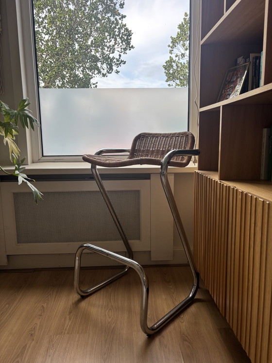 Tabouret de Bar Rohé Noordwolde Vintage 1970 – Tabourets de bar, Metal, Rattan (photo 4 of 12)