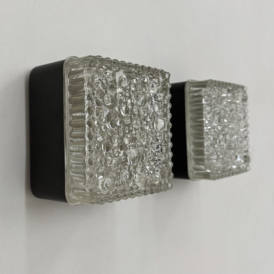 Image 1 of Set di 2 lampade da parete in vetro a bolle Staff Leuchten, Germania anni '70