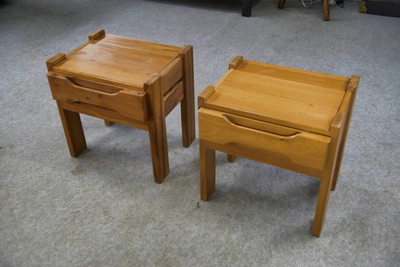 Pair of elm bedside tables for Maison REGAIN 1970s – Nightstands, Wood (photo 4 of 11)