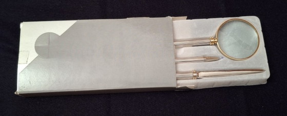 Image 1 of Magnifying glass, ballpoint pen and paper knife, office decor