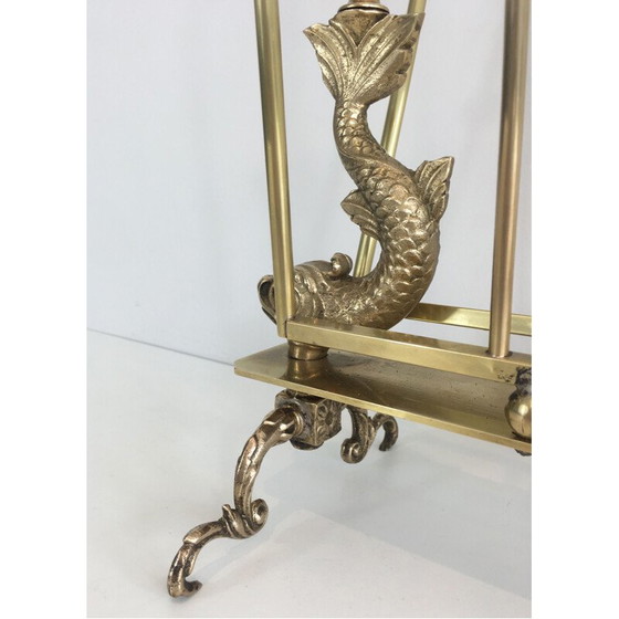 Image 1 of Vintage Neoclassical Brass magazine rack for Maison Jansen, 1940