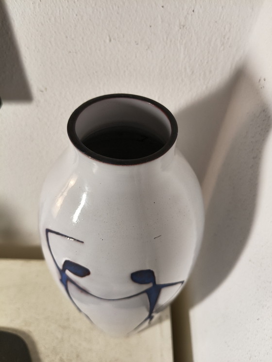 Image 1 of Vintage design modernist ceramic vase by Hans Wagner with stylized abstract figures