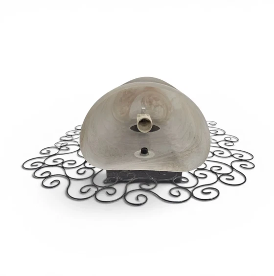 Applique in ferro battuto con vetro ambrato satinato / cornice in metallo – Glass (photo 8 of 18)