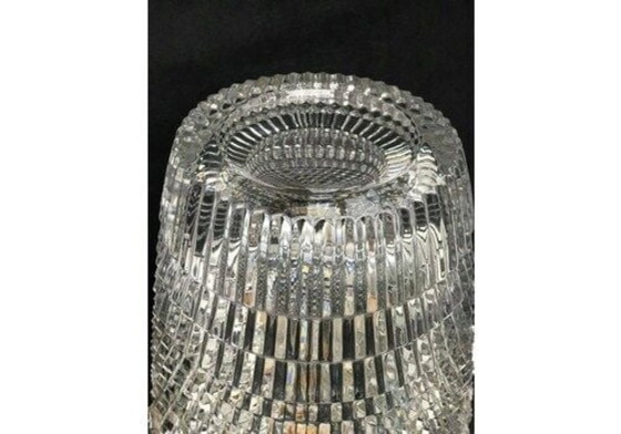 Image 1 of Vintage French Crystal Champagne Bucket, Golden Rim