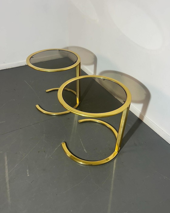 Image 1 of Ensemble de tables d'appoint en laiton '1980'