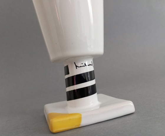 Image 1 of Juraj Mihalik postmodern/pop art footed cup - Art4 Ergo Keramik 1980s