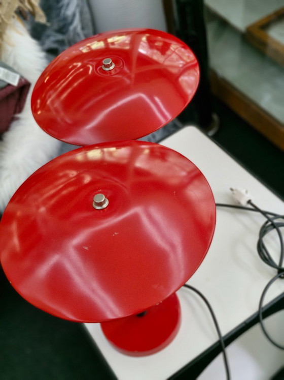 Vintage East German UFO Mushroom Table Lamps – Set of 2 – Metal (photo 4 of 5)