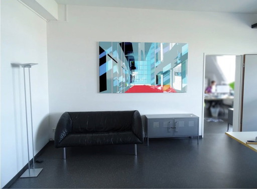 Ein künstlerisches Fotocomposing auf Aludibond Motiv Kunstmuseum Barcelona