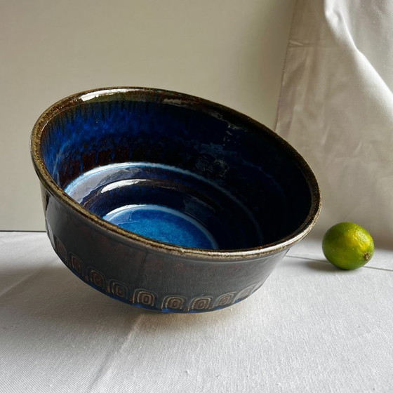 Image 1 of Large 1960s Danish Stoneware Centerpiece Bowl by Maria Philippi for Søholm