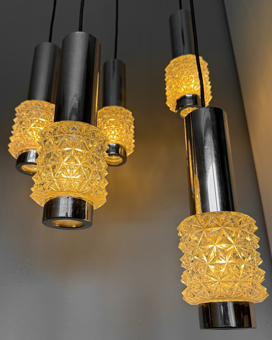 Image 1 of Lampada a sospensione vintage a cascata con 5 luci