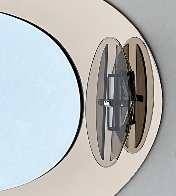 VECA, Italian design bathroom set, double mirror, 70s, Glass, Metal, Silver (photo 10 of 15)