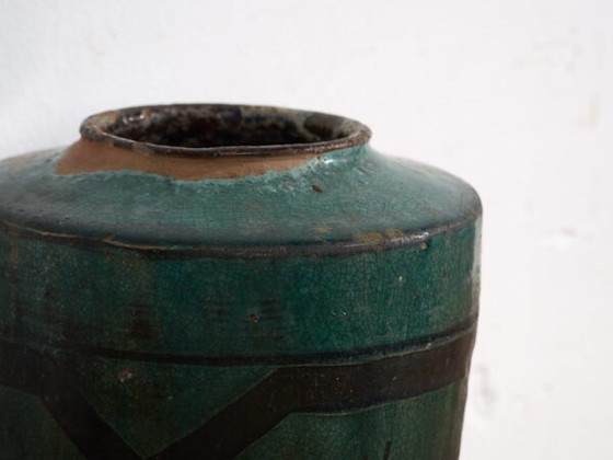 Antieke hoge turquoise groene vaas (ca. 1820) #37 – Vazen, Ceramic (photo 17 of 40)