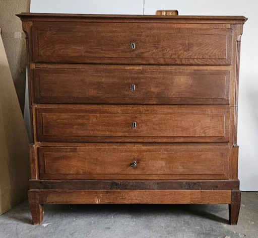 Exceptional French Louis-Philippe Commode – Two-Part Construction – C. 1850 - Kommode - Nussbaum / Nadelholz – ladekasten