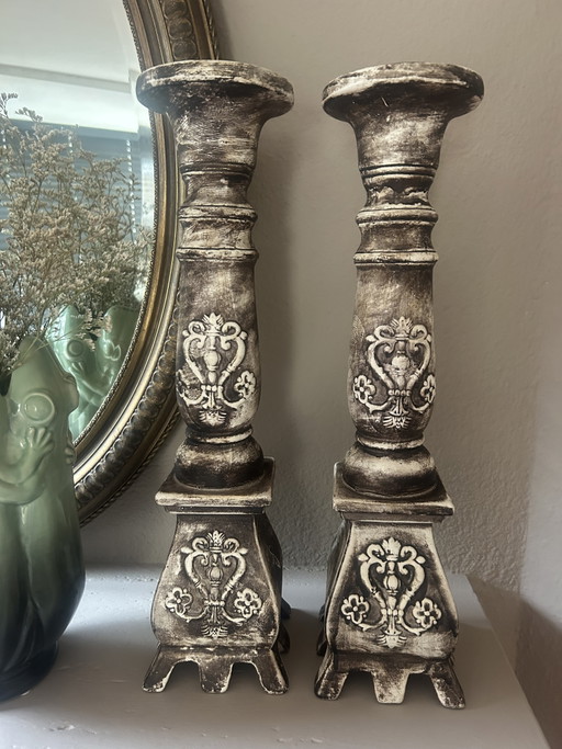 Vintage Brocante Steinkerzenständer