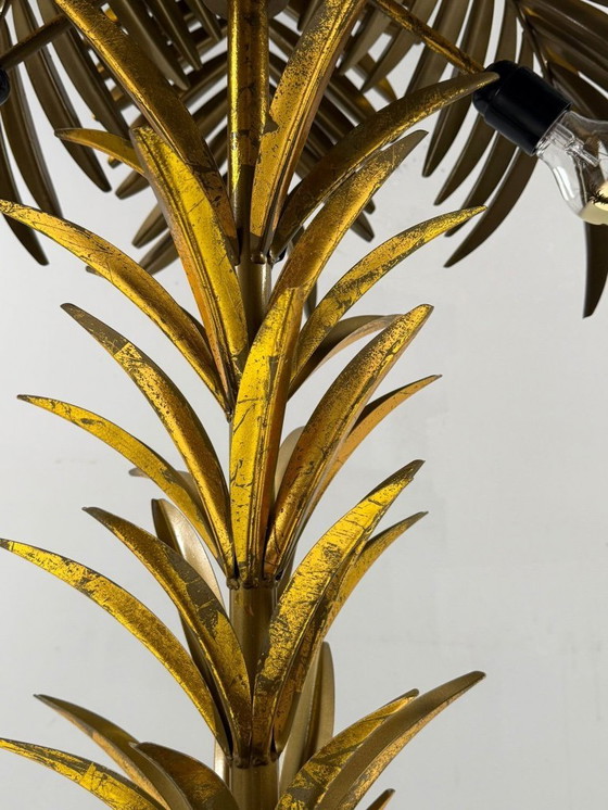 Image 1 of Gran lámpara de pie/palmera estilo Hollywood Regency, al estilo de Maison Jansen, Francia, década de 1970
