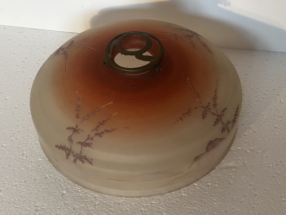 Image 1 of Plafonnier Vintage en Verre Sablé - Années 50