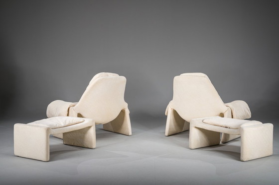Image 1 of  Chaises et ottomans P60 par Vittorio Introini pour Saporiti, 1960, ensemble de 4