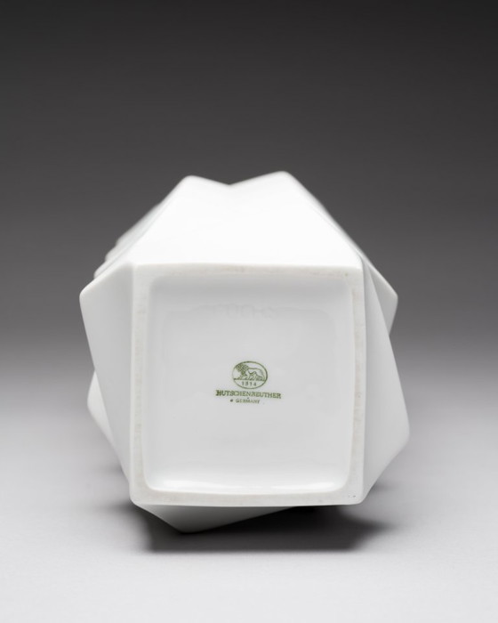 Image 1 of HUTSCHENREUTHER Biskuitporzellan Ikonische ARCHAIS Vase Heinrich FUCHS Op Art