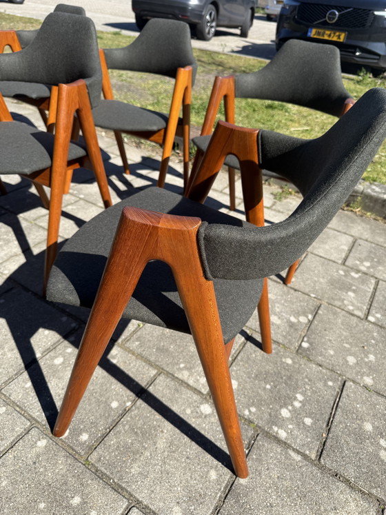 Image 1 of 6x chaise 'Compass' restaurée, Kai Kristiansen '60