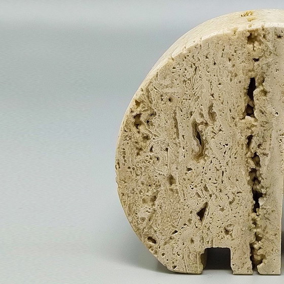 Image 1 of Sculpture originale d'éléphant en travertin des années 1970, réalisée par Enzo Mari pour F.lli Mannelli