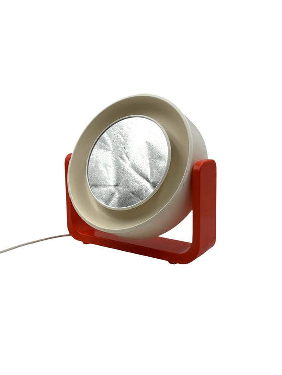 Image 1 of Space Age Orange Illuminated Table Mirror Mod. W93, Allibert, West Germany 1960s