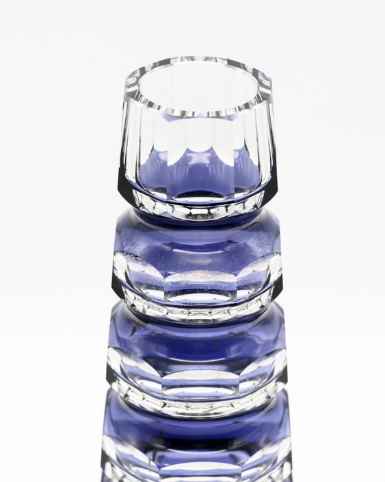 Image 1 of GDR Vintage Block Vase Duo 70s Re-Design Oldrich Lipsky Exbor à Josef Hoffmann