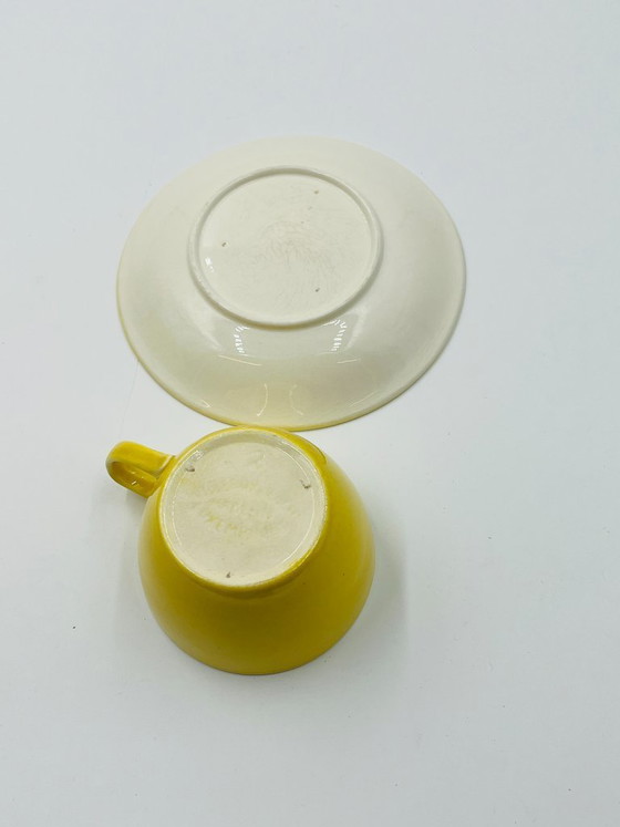 Image 1 of Vintage Boch Belgium 10-cup yellow tea set
