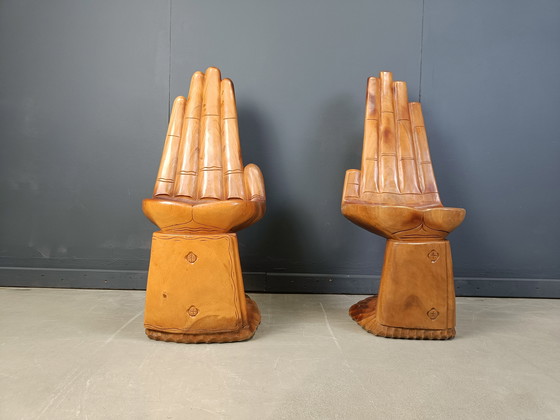 Image 1 of Paire de chaises en teck façonnées à la main, 1970